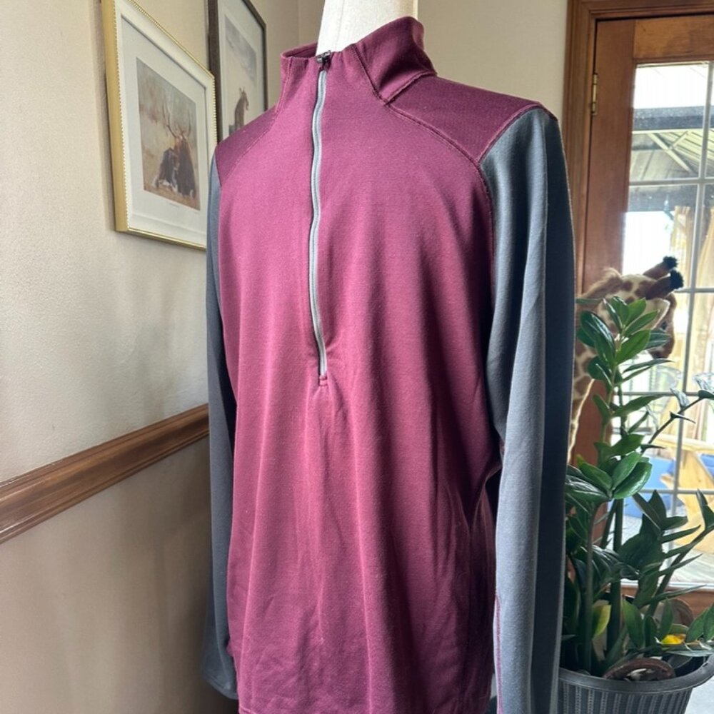 Patagonia Capilene 3 Mens Half Zip, L, Burgundy and Gray